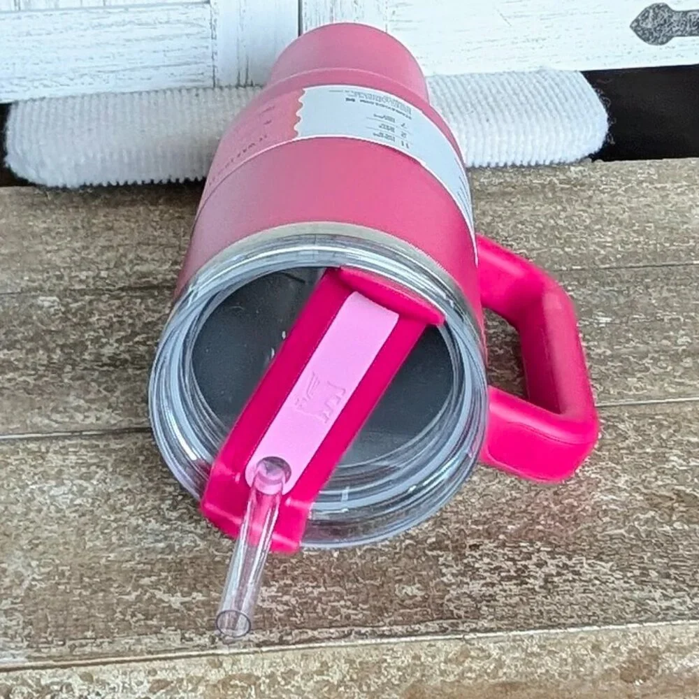 NWT  Stanley Valentine’s Day Cosmo Pink 40oz Tumbler + Custom Bow/Boot 🎈💕 - Picture 5 of 11
